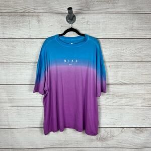 Nike Blue and Purple Ombre Short Sleeve Tee